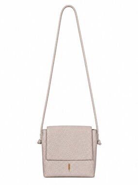 Thacker White Pebbled Leather Crossbody Bag